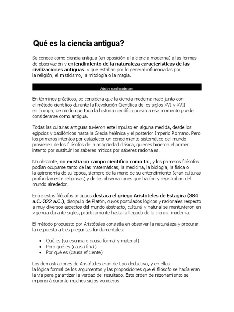 ciencia antigua