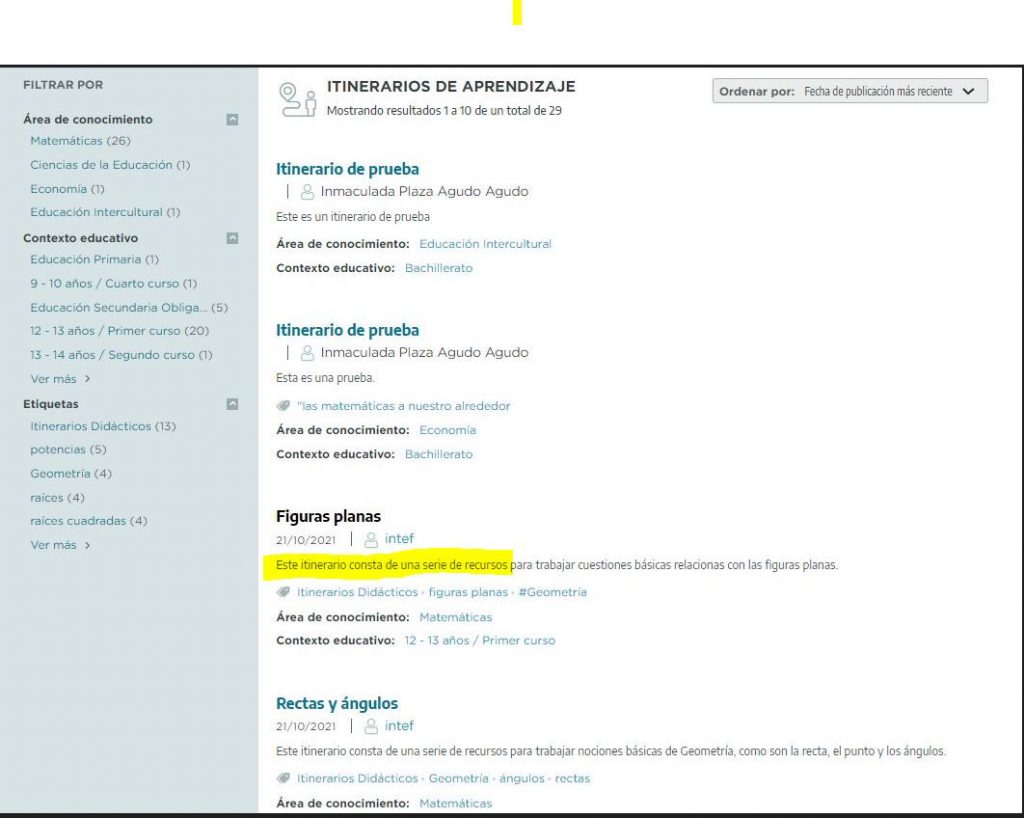 intef itinerarios didacticos